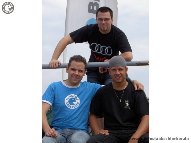 Alex, Marko und Markus auf der Steintrib�ne